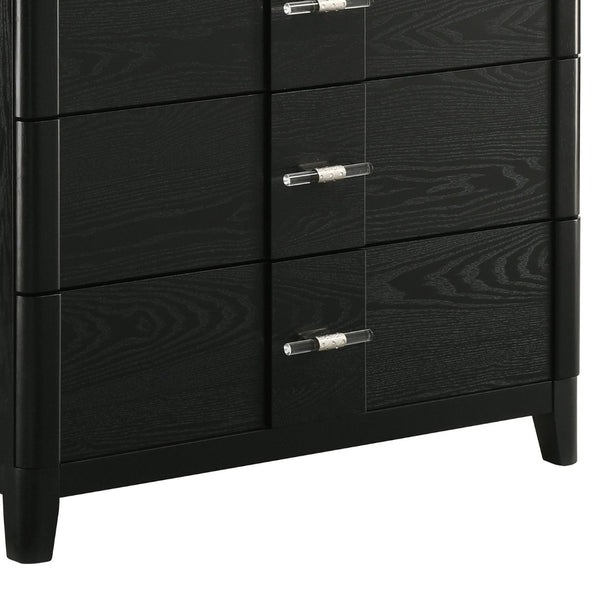 English Elm Opel Five Drawer Chest Sintered Stone Top Acrylic Pulls Contemporary Bedroom Storage B009P473970