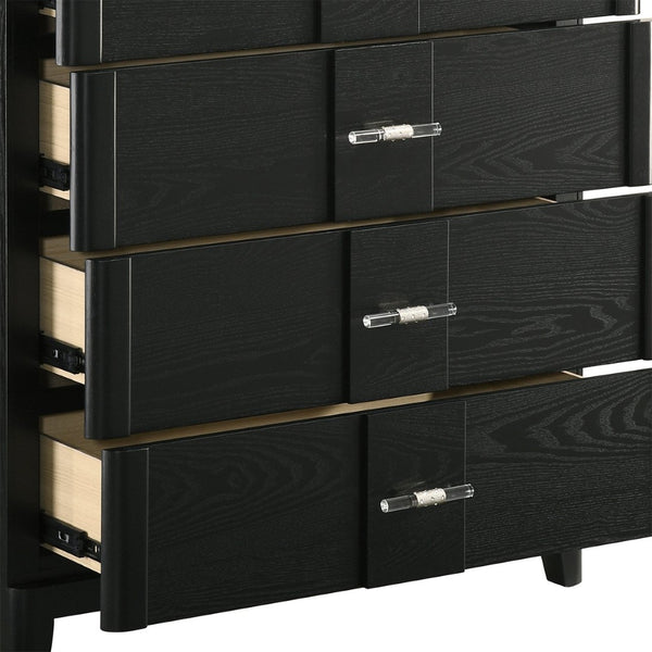 English Elm Opel Five Drawer Chest Sintered Stone Top Acrylic Pulls Contemporary Bedroom Storage B009P473970