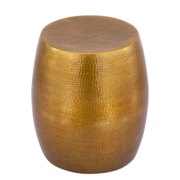 English Elm Et-201 Oval Aluminum End Table with Polished Gold Finish for Modern Living Spaces B009P477767