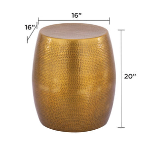 English Elm Et-201 Oval Aluminum End Table with Polished Gold Finish for Modern Living Spaces B009P477767