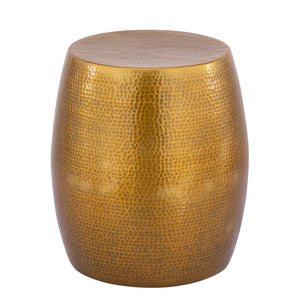 English Elm Et-201 Oval Aluminum End Table with Polished Gold Finish for Modern Living Spaces B009P477767
