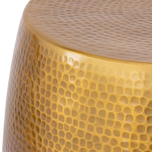 English Elm Et-201 Oval Aluminum End Table with Polished Gold Finish for Modern Living Spaces B009P477767