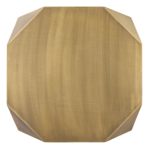 English Elm Ct-529 Hexagonal Aluminum Coffee Table with Faceted Panels and Gold Foil Interior Glow Antique Brass B009P477774