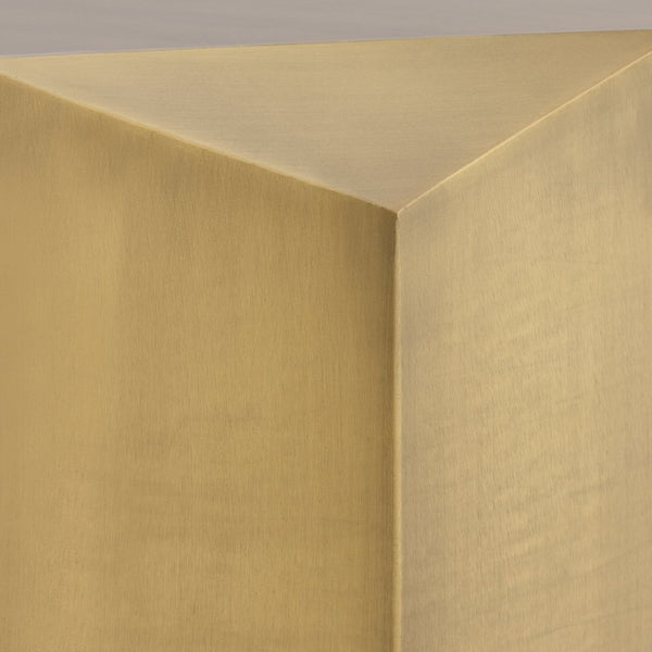 English Elm Ct-529 Hexagonal Aluminum Coffee Table with Faceted Panels and Gold Foil Interior Glow Antique Brass B009P477774