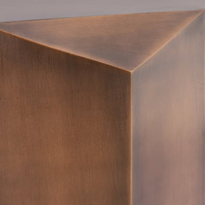 English Elm Ct-529 Hexagonal Aluminum Coffee Table with Faceted Panels and Gold Foil Interior Glow Copper B009P477776