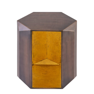 English Elm Et-529 Hexagonal Aluminum End Table with Sculpted Facets and Gold Foil Interior Accent Copper B009P477777