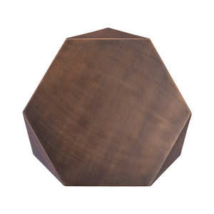 English Elm Et-529 Hexagonal Aluminum End Table with Sculpted Facets and Gold Foil Interior Accent Copper B009P477777
