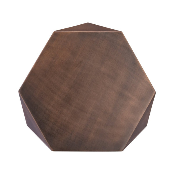 English Elm Et-529 Hexagonal Aluminum End Table with Sculpted Facets and Gold Foil Interior Accent Copper B009P477777