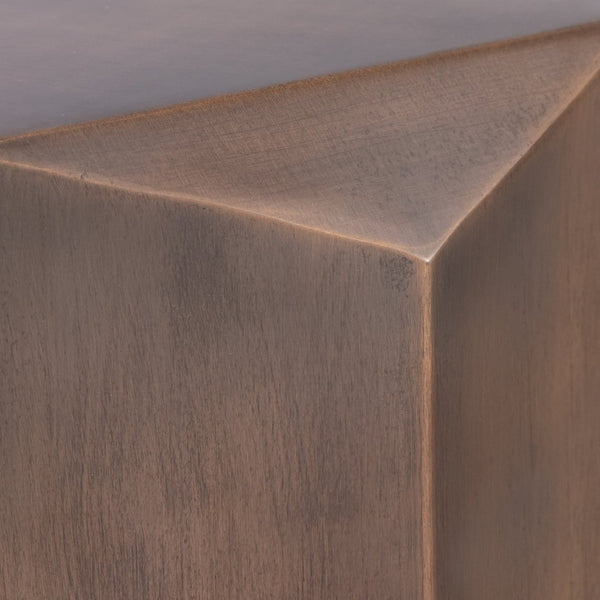 English Elm Et-529 Hexagonal Aluminum End Table with Sculpted Facets and Gold Foil Interior Accent Copper B009P477777