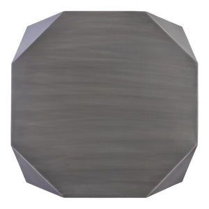 English Elm Ct-529 Hexagonal Aluminum Coffee Table with Faceted Panels and Gold Foil Interior Glow Antique Silver B009P477778