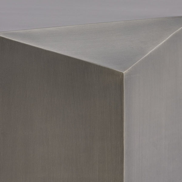 English Elm Ct-529 Hexagonal Aluminum Coffee Table with Faceted Panels and Gold Foil Interior Glow Antique Silver B009P477778