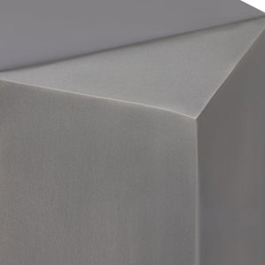 English Elm Et-529 Hexagonal Aluminum End Table with Sculpted Facets and Gold Foil Interior Accent Antique Silver B009P477779