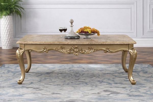 English Elm Isabella Glass Top Coffee Table Ornate Carved Wood Base Antique Gold Living Room B009P479041