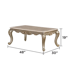English Elm Isabella Glass Top Coffee Table Ornate Carved Wood Base Antique Gold Living Room B009P479041
