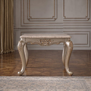 English Elm Isabella Wood End Table with Antique Gold Carved Frame and Curved Legs for Formal Living Rooms B009P479042