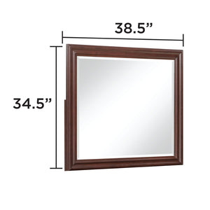 English Elm Boston Traditional Rectangular Wall Mirror Solid Wood Walnut Frame Bedroom Accent B009P482293