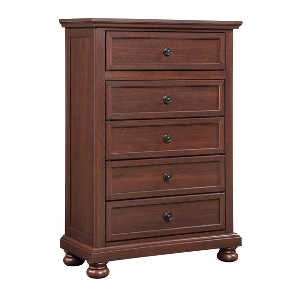 English Elm Boston Walnut Cherry Five Drawer Tall Chest Warm Traditional Bedroom Storage Furniture B009P482295