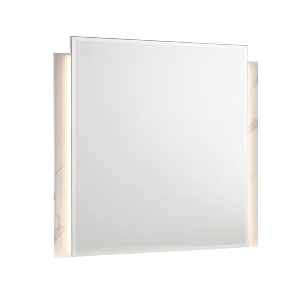 English Elm Altima Frameless LED Illuminated Dresser Mirror with Birds Eye Gray Maple Bedroom Finish B009P486915