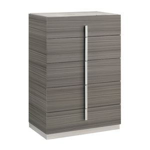 English Elm Altima Five Drawer Tall Chest with Marble Style Top and Maple Lacquer Bedroom Storage B009P486917