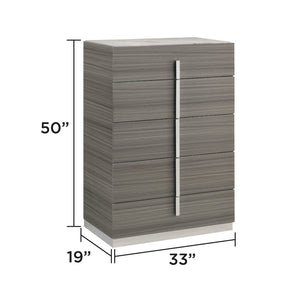 English Elm Altima Five Drawer Tall Chest with Marble Style Top and Maple Lacquer Bedroom Storage B009P486917