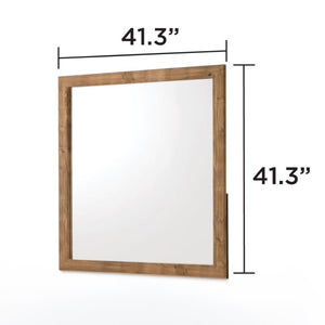 English Elm Montana Rectangular Wall Mirror with Warm Oak Wood Frame for Farmhouse Bedrooms Rustic Brown 42.5 x 42.5 x 2.13 B009P493456