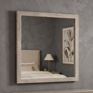 English Elm Montana Rectangular Wall Mirror with Warm Oak Wood Frame for Farmhouse Bedrooms Natural 39.57 x 1 x 39.6 B009P493466