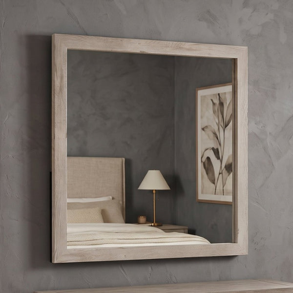 English Elm Montana Rectangular Wall Mirror with Warm Oak Wood Frame for Farmhouse Bedrooms Natural 39.57 x 1 x 39.6 B009P493466