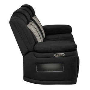 English Elm Cruiser Power Reclining Sofa with Massage LED Lighting and Media Storage in Faux Leather B009P529365
