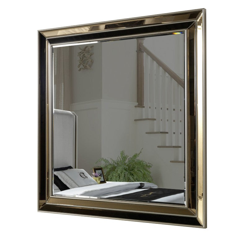 English Elm Latoya Champagne Metallic Dresser Mirror Elegant Bedroom Accent with Warm Reflective Frame B009P537846