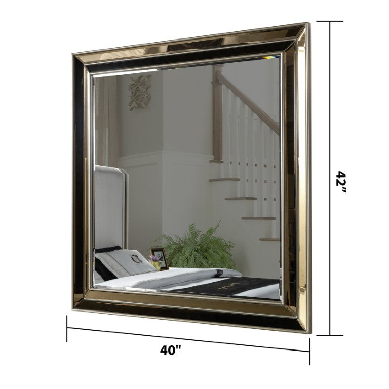 English Elm Latoya Champagne Metallic Dresser Mirror Elegant Bedroom Accent with Warm Reflective Frame B009P537846