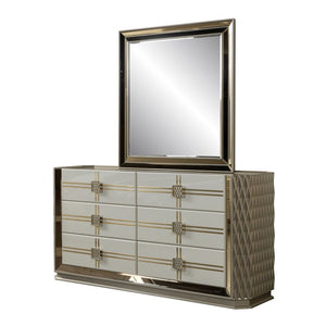 English Elm Latoya Champagne Metallic Dresser Mirror Elegant Bedroom Accent with Warm Reflective Frame B009P537846
