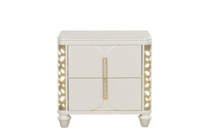 English Elm Cinderella Queen Bedroom Set with Led Lighting Tufted Headboard and Gold Hardware B009S02149
