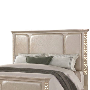 English Elm Cinderella Traditional King Bedroom Set with LED Lighting Upholstered Bed Gold Accents B009S02151