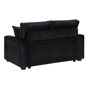 English Elm Rita Contemporary Loveseat with LED Base Lighting Textured Fabric and Block Leg Frame B009S02202