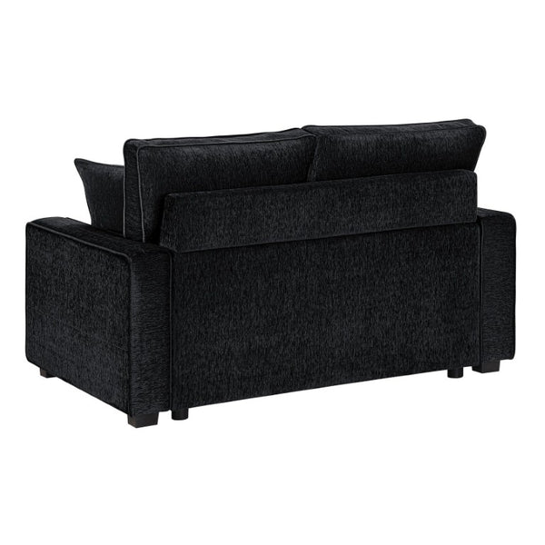 English Elm Rita Contemporary Loveseat with LED Base Lighting Textured Fabric and Block Leg Frame B009S02202