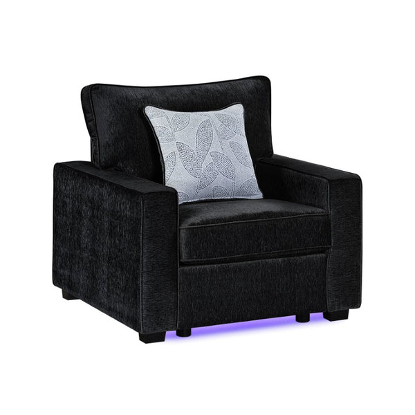 English Elm Rita Contemporary Accent Chair with Integrated LED Lighting and Solid Wood Base B009S02203