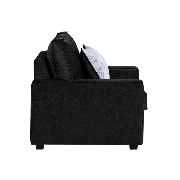 English Elm Rita Contemporary Accent Chair with Integrated LED Lighting and Solid Wood Base B009S02203