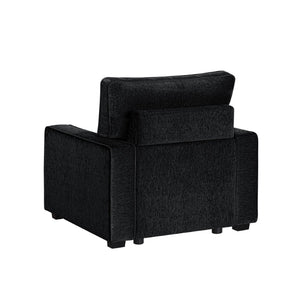 English Elm Rita Contemporary Accent Chair with Integrated LED Lighting and Solid Wood Base B009S02203