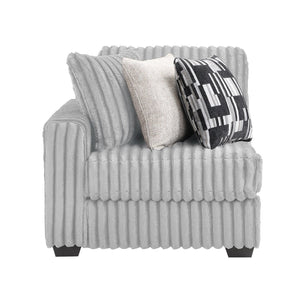 English Elm Snuggle U-shaped Modular Sectional Ribbed Polyester Upholstery for Modern Living Rooms Gray B009S02204