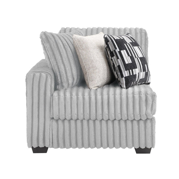 English Elm Snuggle U-shaped Modular Sectional Ribbed Polyester Upholstery for Modern Living Rooms Gray B009S02204