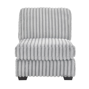 English Elm Snuggle U-shaped Modular Sectional Ribbed Polyester Upholstery for Modern Living Rooms Gray B009S02204