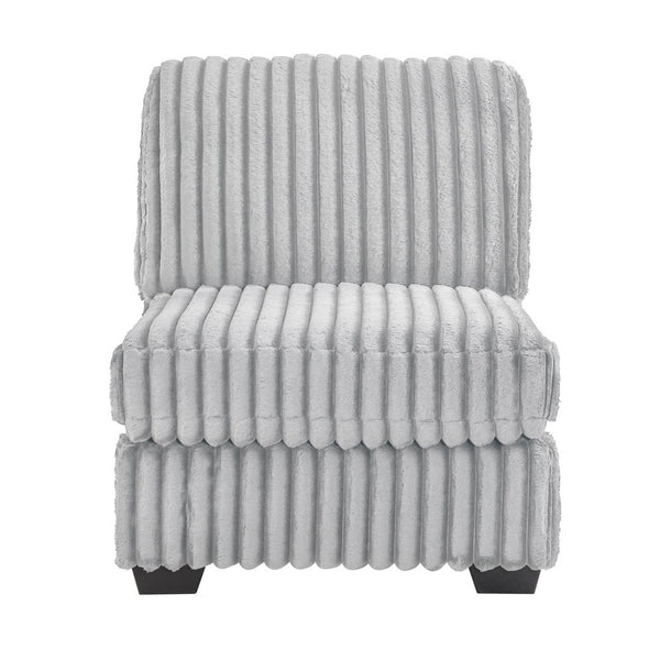 English Elm Snuggle U-shaped Modular Sectional Ribbed Polyester Upholstery for Modern Living Rooms Gray B009S02204