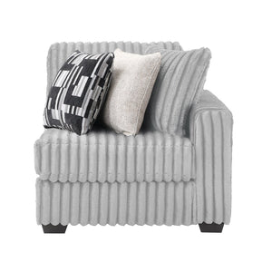 English Elm Snuggle U-shaped Modular Sectional Ribbed Polyester Upholstery for Modern Living Rooms Gray B009S02204