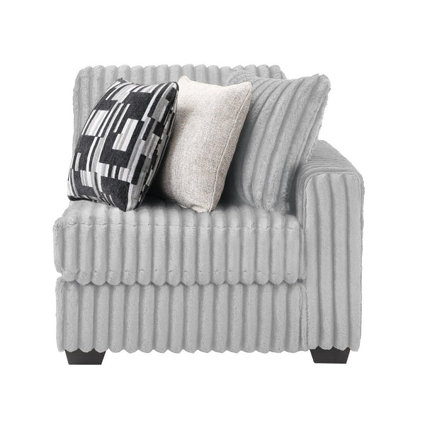 English Elm Snuggle U-shaped Modular Sectional Ribbed Polyester Upholstery for Modern Living Rooms Gray B009S02204