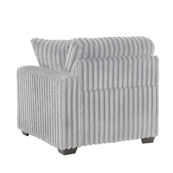 English Elm Snuggle U-shaped Modular Sectional Ribbed Polyester Upholstery for Modern Living Rooms Gray B009S02204