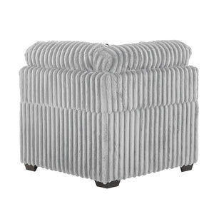 English Elm Snuggle U-shaped Modular Sectional Ribbed Polyester Upholstery for Modern Living Rooms Gray B009S02204