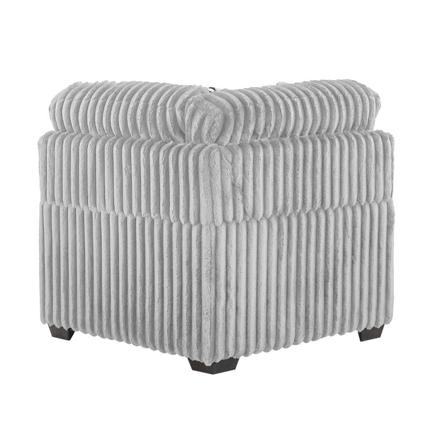 English Elm Snuggle U-shaped Modular Sectional Ribbed Polyester Upholstery for Modern Living Rooms Gray B009S02204