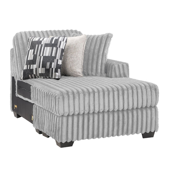 English Elm Snuggle U-shaped Modular Sectional Ribbed Polyester Upholstery for Modern Living Rooms Gray B009S02204