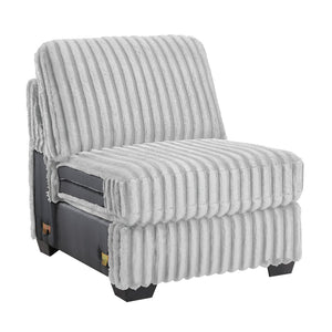 English Elm Snuggle U-shaped Modular Sectional Ribbed Polyester Upholstery for Modern Living Rooms Gray B009S02204