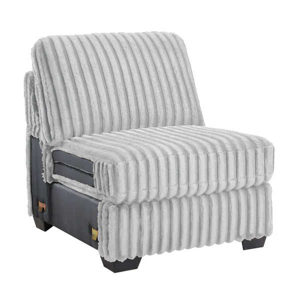 English Elm Snuggle U-shaped Modular Sectional Ribbed Polyester Upholstery for Modern Living Rooms Gray B009S02204